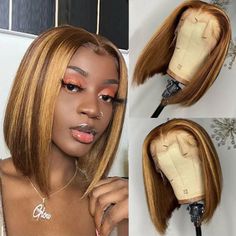 Highlight Bob, Kort Bob, Corte Bob, Straight Blonde Hair, Virgin Hair Wigs, Short Human Hair Wigs, Bob Lace Front Wigs, Blonde Lace Front Wigs, Queen Hair