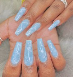 @TRUUBEAUTYS💧 Short Nail Designs Easy, Nails After Acrylics, Nail Designs Easy, Acrylic Nails Natural, Baby Blue Nails, Short Nail, Short Nail Designs