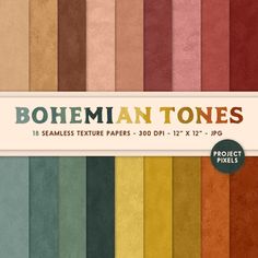 bohemian tones digital paper pack for scrapbooking