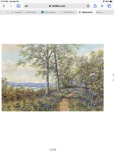 an image of a landscape with trees and flowers on the page, which is highlighted in the bottom right corner