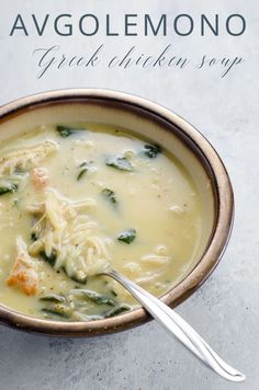 a close up of a bowl of soup with broccoli