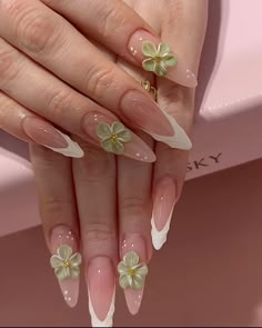 Aesthetic Stilletos Nails, Hacienda Nails, Long Almond Acrylic Nails, Almond Long Nails, Long Almond Nails, Quartz Nails, Emerald Nails, Long Almond, Small Nails