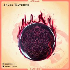 the cover art for abyss watcher's album, featuring an image of a fireball