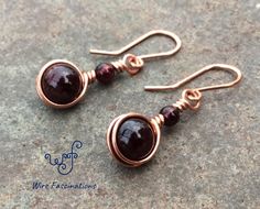 Copper Earrings Handmade, Metalsmithing Jewelry, Jewelry Making Tools, Garnet Earrings