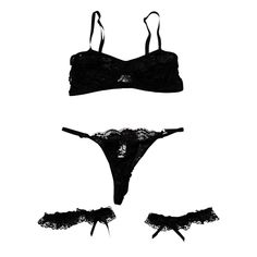 New Without Tags. Includes: - Bra - Panties - 2 Bow Lace Thigh Belt Thigh Belt, Outfits To Draw, Black Bra, Bras And Panties, Lingerie Set, Women's Intimates, Dream Closet, Asos, Lingerie