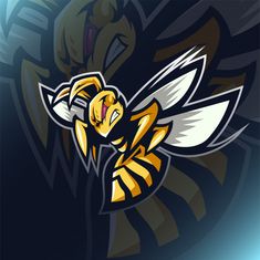 the hornet mascot on a dark background