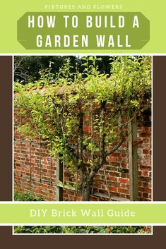 a brick wall with vines growing on it and the words how to build a garden wall