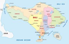 a map of bali with all the major cities