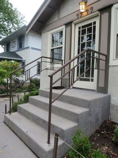 a set of stairs leading up to a house