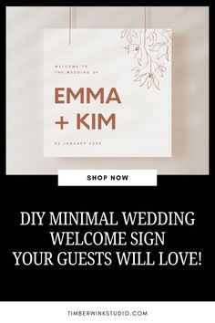 Modern, Minimalist Wedding Welcome Signs Made Simple