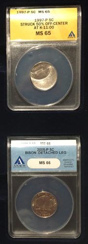 two pieces of coin are on display