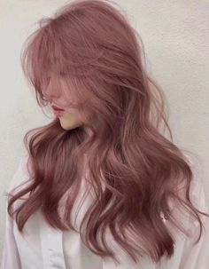 Mauve Rose Hair, Brown Pinkish Hair, Dusty Pink Brown Hair, Rose Pink Brown Hair, Dark Rose Hair Color, Dusty Rose Hair Color Mauve, Strawberry Brown Hair Color, Cherry Blossom Hair Color, Dusty Rose Pink Hair