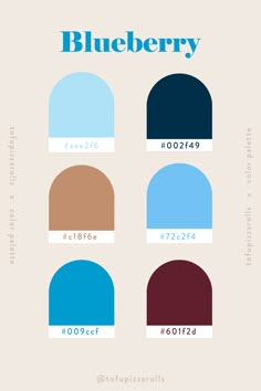 the color scheme for blueberry is shown in four different colors, including red, brown and