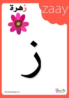 an arabic alphabet with a flower on it