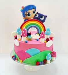 True And The Rainbow Kingdom Cake Ideas, True Birthday Cake, True Birthday Party Ideas, Rainbow Ruby Cake, True And The Rainbow Kingdom Birthday, Elena Birthday Party, Ruby Cake, Rainbow Ruby, True And The Rainbow Kingdom