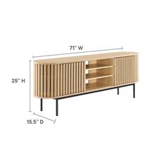 the sideboard is shown with measurements for it