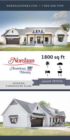 the front and back side of a house with an advertise for north american homes