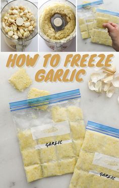 how to freeze garlic in a food processor and then use it as an appetizer