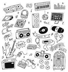 hand drawn doodle music instruments and sound equipment stock photo edit now rh shutterstocker com