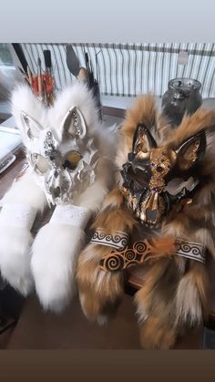 Artic Fox Therian Mask Ideas, Polar Wolf, Wolf Headdress, Therian Gear, Felt Animal Masks, Therian Masks, Warrior Cats Funny, Therian Stuff, Wolf Costume