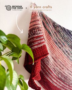 Michigan Fine Yarns Olivia Shawl Pattern - | Patterns at Michigan Fine Yarns Diy Crochet Dishcloth, One Skein Crochet Patterns, Free Crochet Dishcloth, Useful Crochet Projects, Crochet Dishcloth Pattern, Crochet Dish Cloth Free Pattern, Yarn Images, Useful Crochet, Crochet Valentines