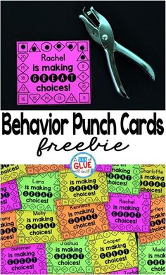 the behavior punch cards are great for students to practice their language skills and read aloud