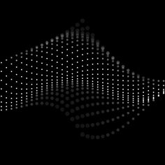 an abstract black and white image with dots in the shape of a triangle on a dark background