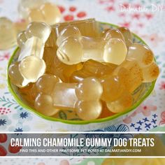 some gummy bears are in a bowl on a table