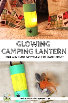 the camping lantern is made out of toilet paper, and it's glows brightly