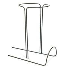 a black metal rack with two poles and a handle on the bottom one is empty