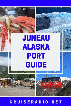 the alaska port guide is shown with images of mountains, boats, and other things