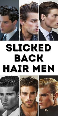 Slicked back hair men styles are perfect for those seeking a sleek, modern look. Whether you prefer a medium length or a short, undercut style, this versatile haircut can be adapted for loose, wavy, or even curly textures. Explore tutorials for achieving the perfect slicked back look, with options for blonde, black, and textured hair. Ideal for both casual and formal occasions. Long Pushed Back Hair Men, Men’s Slicked Back Undercut, Medium Slick Back Hair Men, Slick Back Mens Haircut, Side Hair Men, Swept Back Hair Men, Mens Slicked Back Hair, Hair Back Style