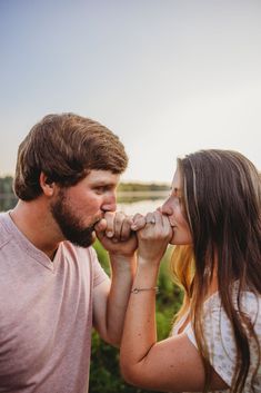 a man and woman kissing each other with the caption fall engagement inspiration for southern brides