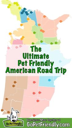 the ultimate pet friendly american road trip is in this post - it - yourself map