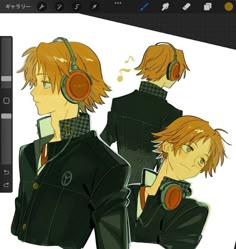 two anime characters with headphones on