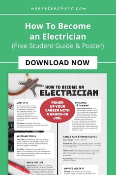 Ready for a challenging yet rewarding career path? Discover the essential steps to becoming an electrician with our FREE Student Guide and Poster - perfect for aspiring electricians of any age! Don't miss out on this amazing opportunity to learn the trade and transform your future - Download Now! Technical Schools, Student Guide