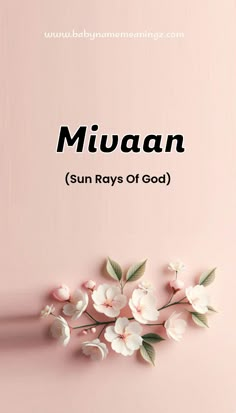 a pink background with white flowers and the words muaan sun rays of god