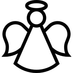 an angel's head with wings and halos in black on a white background