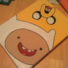 an image of a cartoon character painted on a canvas