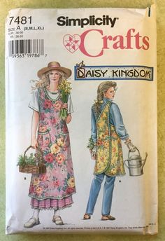 an image of two women in aprons and hats with flowers on them, one is wearing