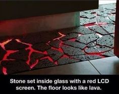 the floor has red light coming from it