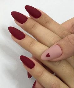 40 Romantic Valentine's Day Nail Art Designs Heart Shape Nails Tips Unghie idee, Unghie Blue Homecoming Nails, Homecoming Nails Almond, Nails Designs Short, Pride Nails, Solid Color Nails, Nails Valentines