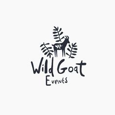 the wild goat events logo is shown in black and white, with an image of a deer