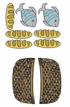 an image of fish and bread cut outs