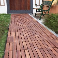 We bring to customers wood deck tiles made from solid wood and plastic base. The product is covered with a layer of water-based oil, which makes the product resistant to water. Thanks to its high adaptability, wood deck tiles are suitable for most outdoor spaces such as balconies, gardens, porches, and rooftops. The product is easily snapped in based on the interlocking mechanism for the simplest installation without any additional tools or equipment. Each tile has a square shape of 12 inches x Deck Tiles Patio, Wood Deck Tiles, Brown Tile, Outdoor Deck Tiles, Deck Flooring, Interlocking Deck Tiles, Porch Tile, Floating Deck, Interlocking Tile