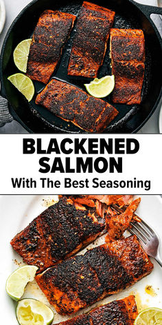 Blackened salmon. Cast Iron Salmon, Salmon Dinner Recipes, Oven Salmon, Salmon Recipes Pan Seared, Salmon Filets