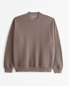 Men's Essential Crew Sweatshirt | Men's Tops | Abercrombie.com Women Essentials, Mens Essentials, Athletic Fits, New Arrival Dress, Swimwear Accessories, Abercrombie Fitch