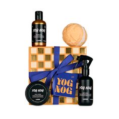 Yog Nog Gift | LUSH Yog Nog Lush, Lush Yog Nog, Christmas Lush, Lush Gift Set, Best Lush Products, Lush Christmas, Fresh Cosmetics, Wrapped Gifts, Oil Bar