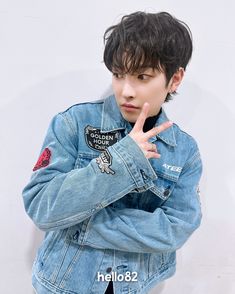 ATINY's #1 boys are shining at the top! Start your day with chic ATEEZ in their SUNRISE Trucker Jacket 🌟  Available now at hello82!   *Worldwide Shipping Available  #ATEEZ #에이티즈 #GoldenTimesCapsule #hello82 #Hongjoong #Yeosang #Wooyoung #Mingi Wooyoung Mingi, Rca Records, One Day I Will, Say My Name, Trucker Jacket