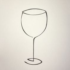 a drawing of a wine glass sitting on top of a table